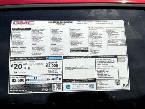 New 2026 GMC Canyon Elevation w/ Convenience Package image 14