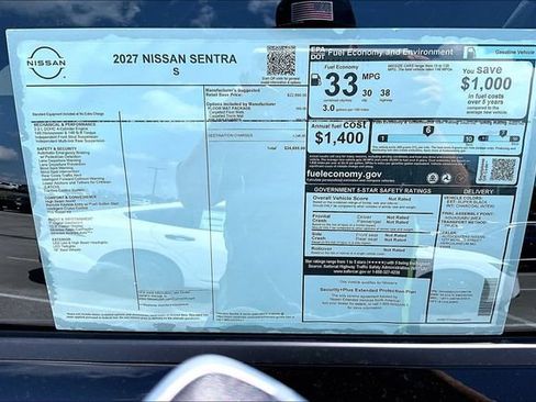 New 2027 Nissan Sentra S w/ Floor Mat Package FWD image 39