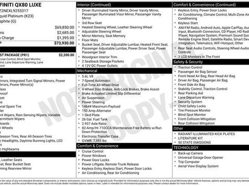 Used 2020 INFINITI QX80 Luxe w/ Proassist Package image 2