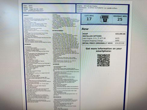 Used 2015 Ford Edge SEL w/ Canadian Touring Package image 21