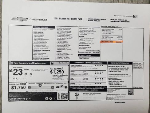 Used 2021 Chevrolet Blazer LT w/ LPO, Black Grille Bar Package image 30