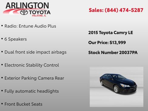 Used 2015 Toyota Camry LE FWD image 2
