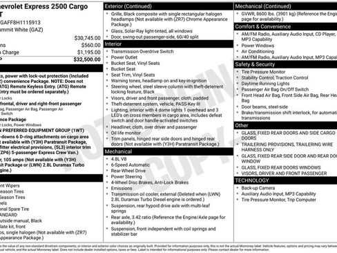 Used 2017 Chevrolet Express 2500 RWD image 7