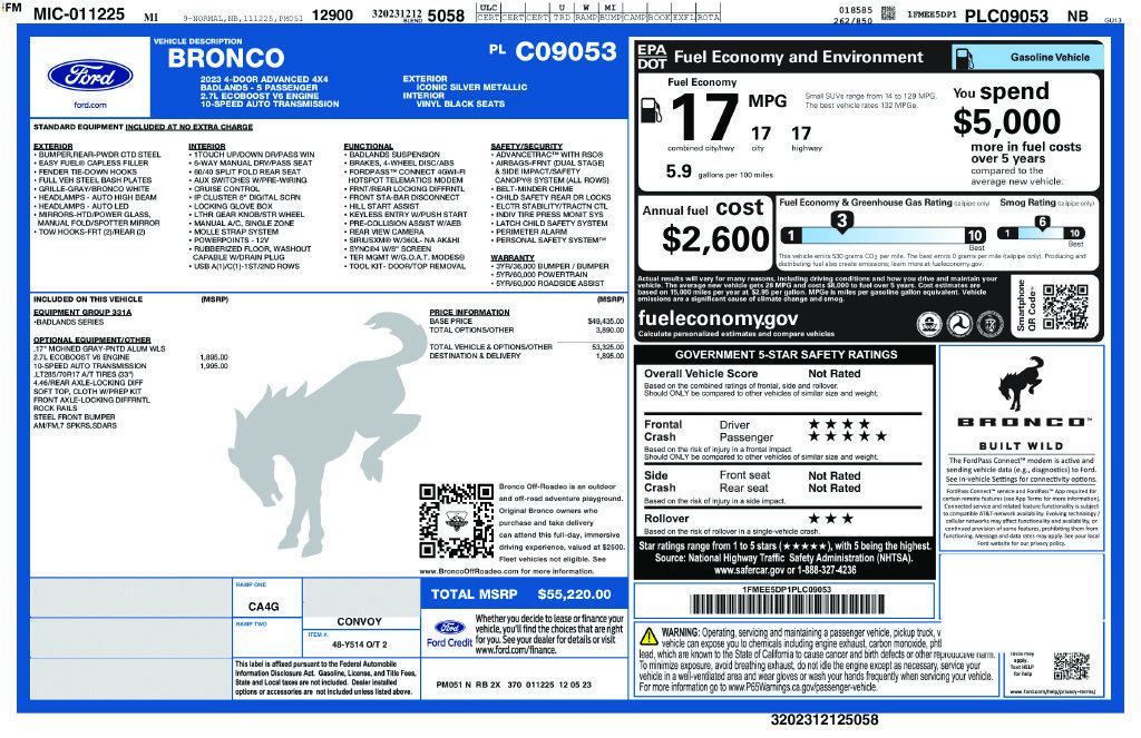 Certified 2023 Ford Bronco Badlands AWD/4WD image 36