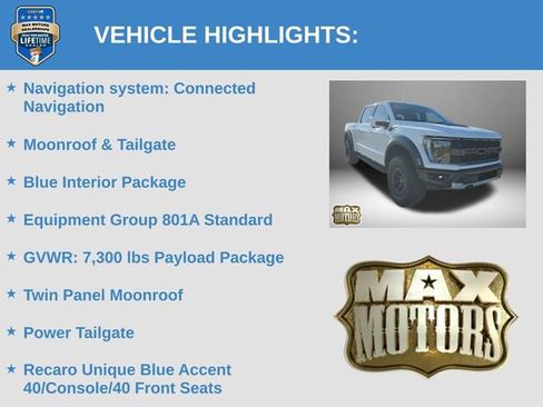 Used 2023 Ford F150 Raptor w/ Blue Interior Package AWD/4WD image 6