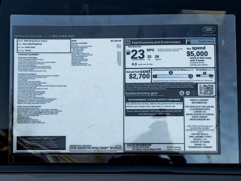 New 2026 Land Rover Range Rover Velar S image 32