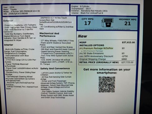 Used 2014 Toyota 4Runner SR5 Premium image 22