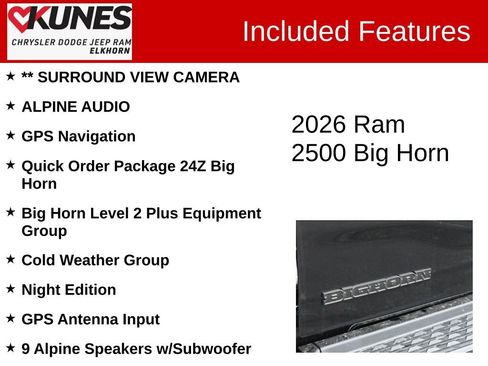 New 2026 RAM 2500 Big Horn image 3