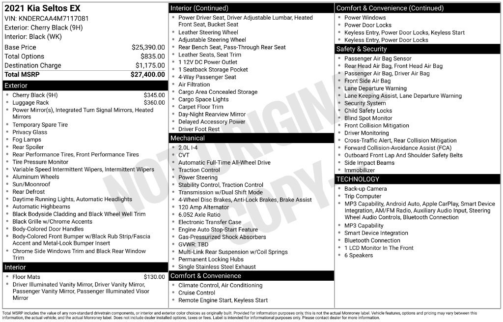 Certified 2021 Kia Seltos EX AWD/4WD image 9