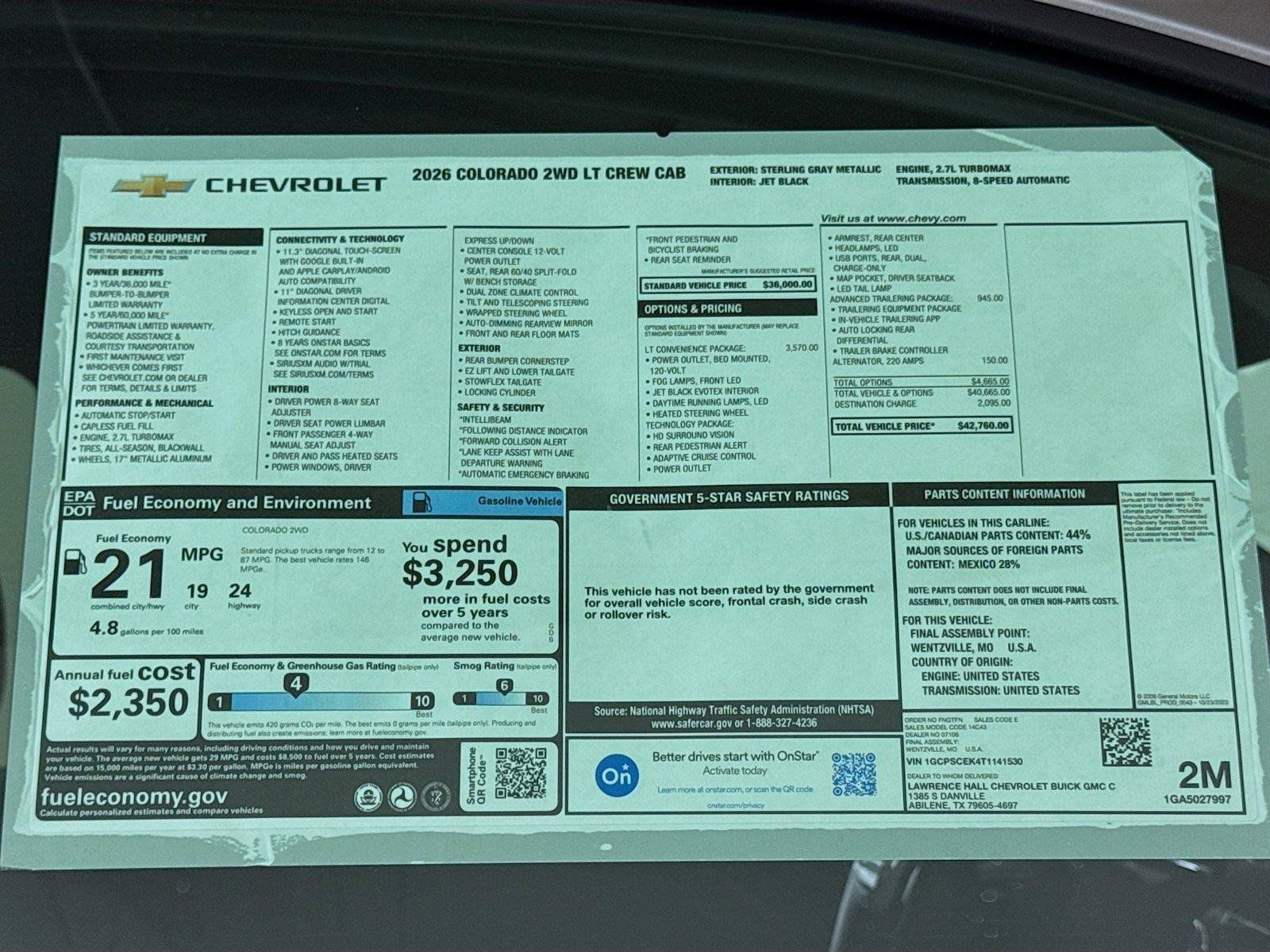 New 2026 Chevrolet Colorado LT w/ LT Convenience Package RWD image 19