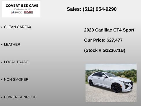 Used 2020 Cadillac CT4 Sport w/ Climate Package RWD image 6