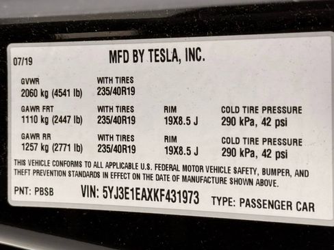 Used 2019 Tesla Model 3 Long Range RWD image 67