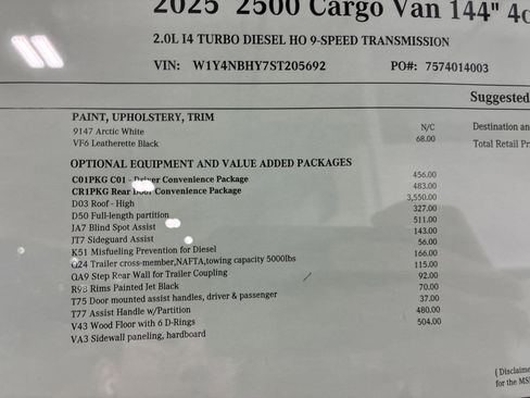 New 2025 Mercedes-Benz Sprinter 2500 image 15