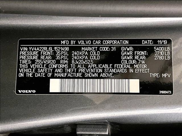 Used 2020 Volvo XC60 T6 Inscription w/ Protection Package Premier AWD/4WD image 33