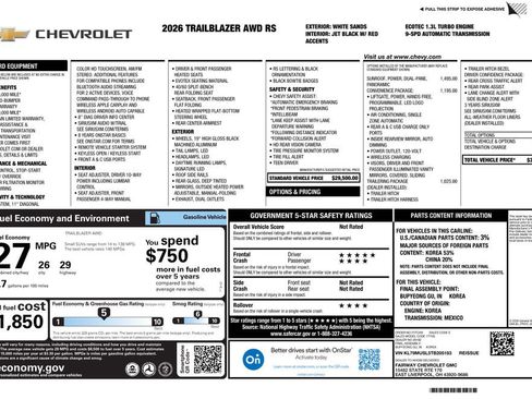New 2026 Chevrolet TrailBlazer RS w/ Convenience Package AWD/4WD image 4