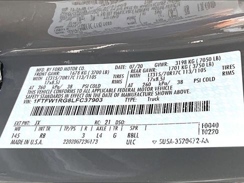 Used 2020 Ford F150 Raptor w/ Equipment Group 802A Luxury AWD/4WD image 34