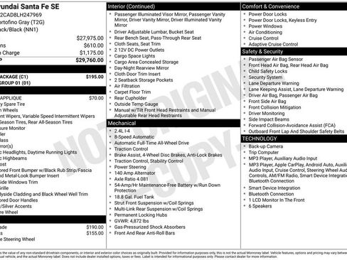 Used 2020 Hyundai Santa Fe SE w/ Cargo Package AWD/4WD image 31