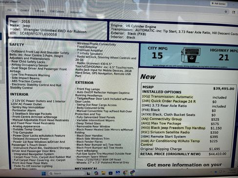 Used 2015 Jeep Wrangler Unlimited Rubicon w/ Max Tow Package image 23