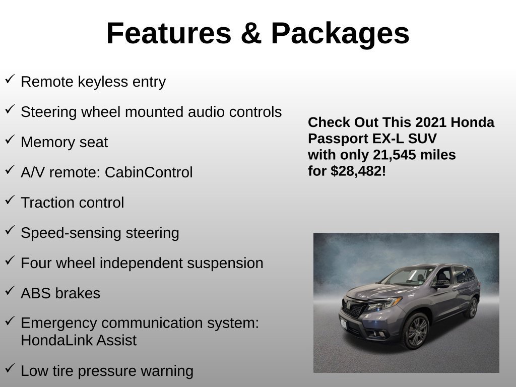 Certified 2021 Honda Passport EX-L image 12