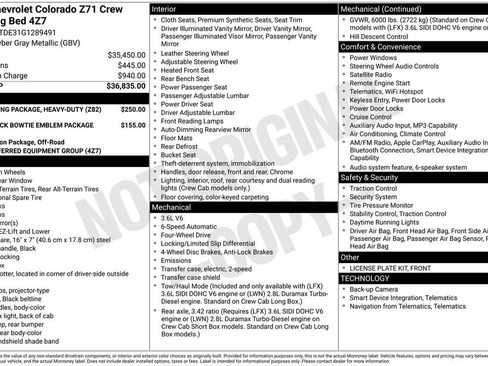 Used 2016 Chevrolet Colorado Z71 image 1