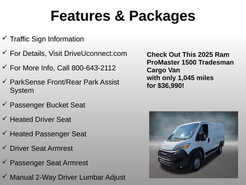 Used 2025 RAM ProMaster 1500 w/ Premium Convenience Group FWD image 26