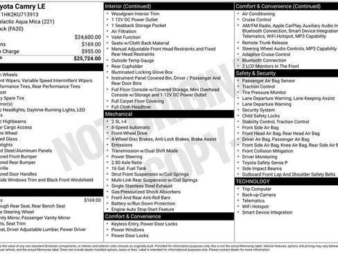 Used 2019 Toyota Camry LE FWD image 7