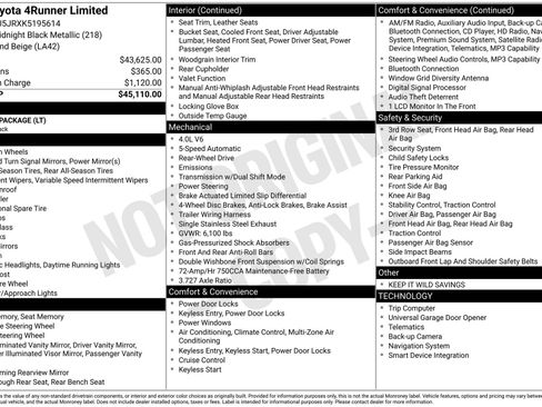 Used 2019 Toyota 4Runner Limited image 1