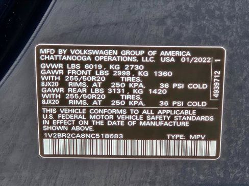 Used 2022 Volkswagen Atlas SEL AWD/4WD image 20