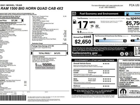 Used 2021 RAM 1500 Big Horn w/ Trailer Tow Group RWD image 37