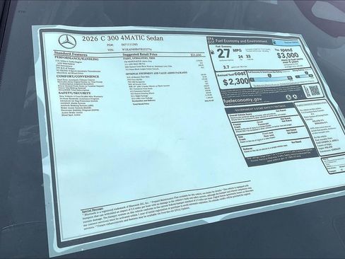 New 2026 Mercedes-Benz C 300 4MATIC Sedan image 12