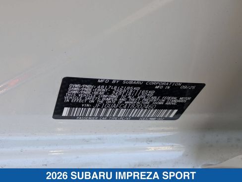 Certified 2026 Subaru Impreza 2.0i Sport AWD/4WD image 29