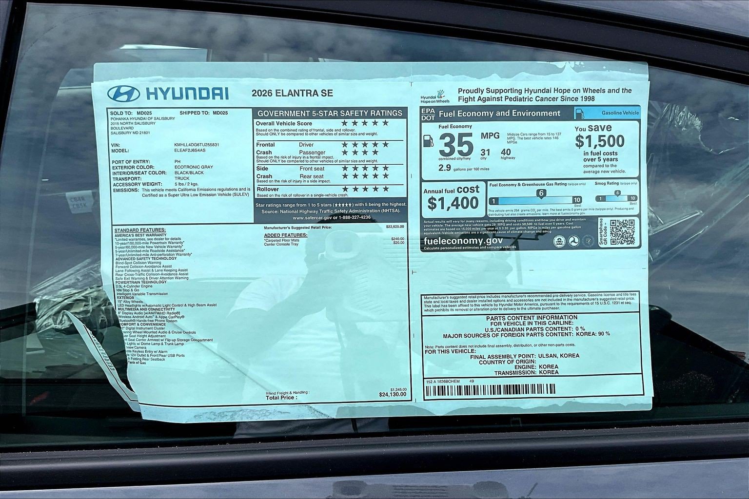 New 2026 Hyundai Elantra SE FWD image 13