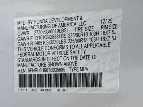 Certified 2026 Honda Odyssey EX-L image 37