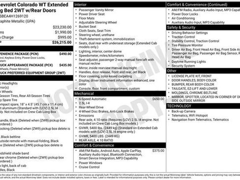 Used 2017 Chevrolet Colorado W/T w/ WT Convenience Package RWD image 7