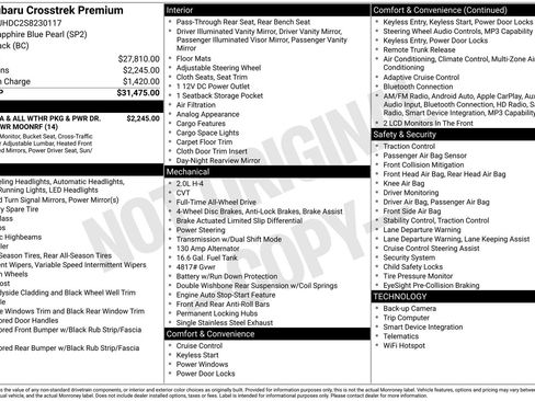Certified 2025 Subaru Crosstrek 2.5i Premium AWD/4WD image 32