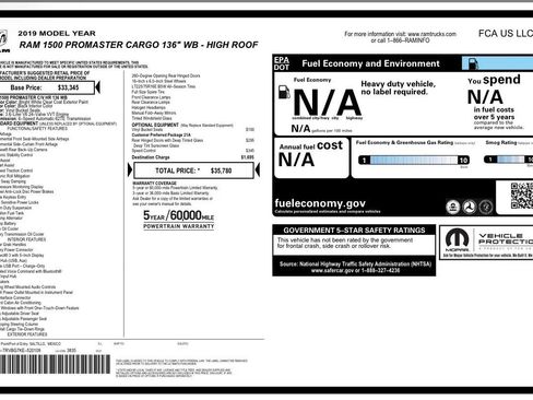 Used 2019 RAM ProMaster 1500 image 23