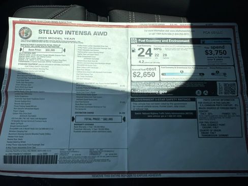 New 2025 Alfa Romeo Stelvio Sprint AWD/4WD image 72