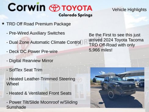 Used 2024 Toyota Tacoma TRD Off-Road w/ TRD Off Road Premium Package image 4