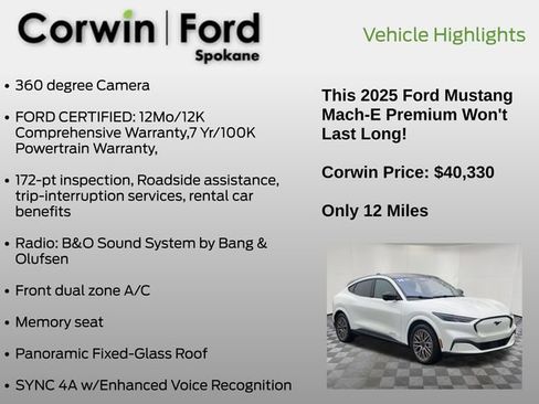 Certified 2025 Ford Mustang Mach-E Premium w/ Interior Protection Package image 7