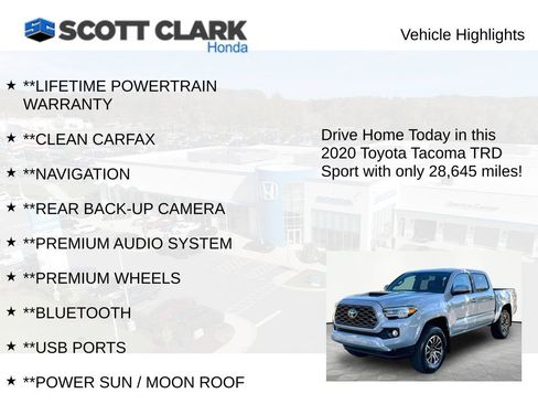 Used 2020 Toyota Tacoma TRD Sport w/ TRD Premium Sport Package AWD/4WD image 12