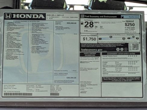 New 2026 Honda HR-V LX image 16