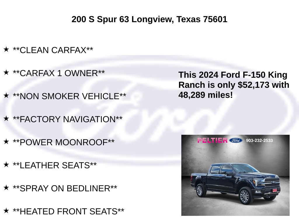 Certified 2024 Ford F150 King Ranch w/ FX4 Off-Road Package AWD/4WD image 10