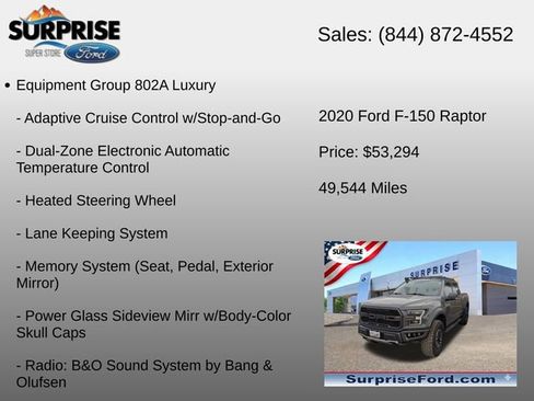 Used 2020 Ford F150 Raptor w/ Equipment Group 802A Luxury AWD/4WD image 15