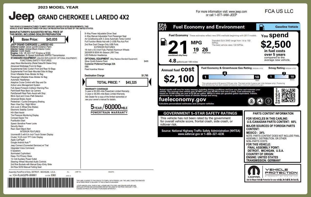 Used 2023 Jeep Grand Cherokee L Laredo RWD image 4