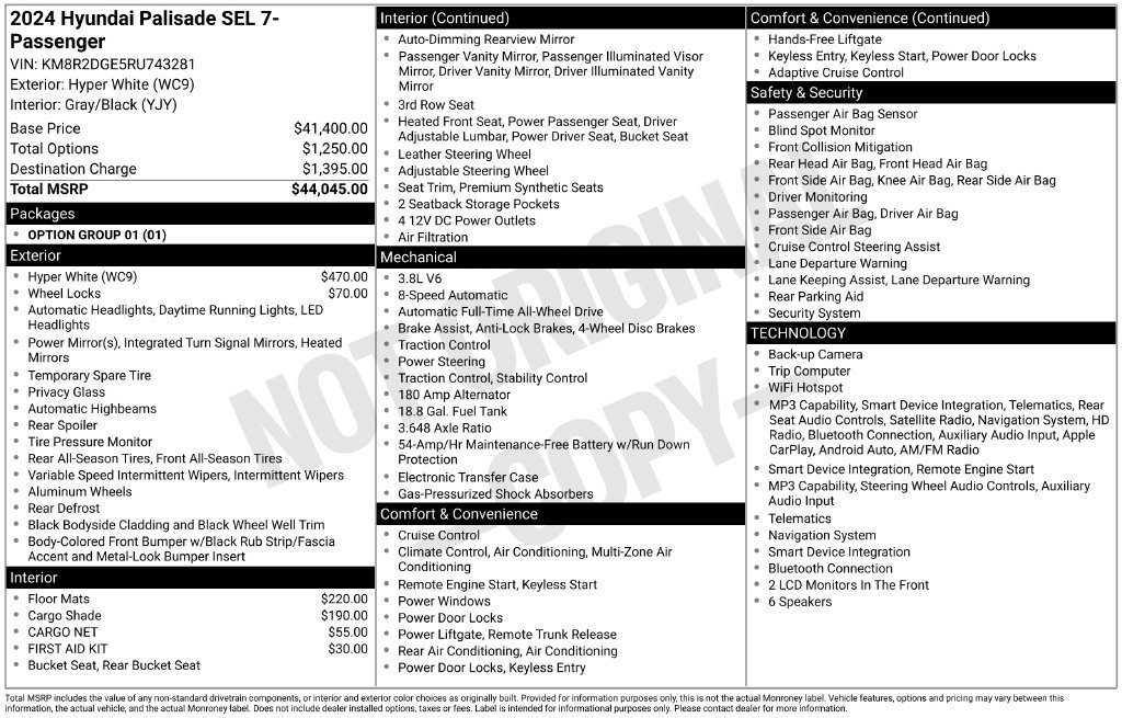 Certified 2024 Hyundai Palisade SEL AWD/4WD image 3