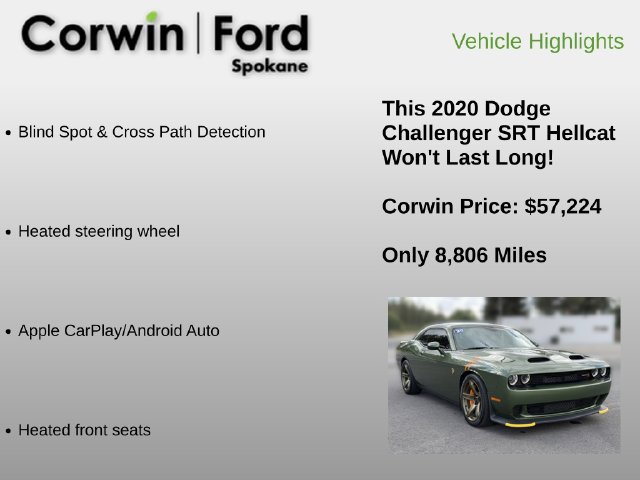 Used 2020 Dodge Challenger SRT Hellcat w/ Plus Package RWD image 18