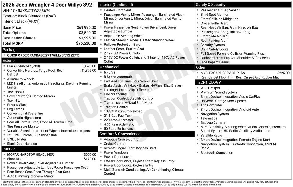 New 2026 Jeep Wrangler Unlimited Rubicon 392 AWD/4WD image 42