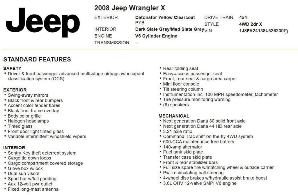 Used 2008 Jeep Wrangler X AWD/4WD image 9