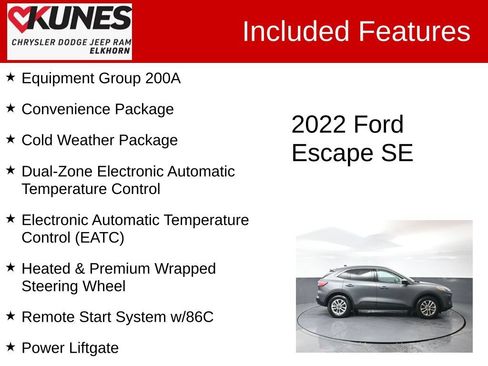 Used 2022 Ford Escape SE w/ Convenience Package AWD/4WD image 3
