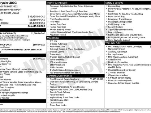 Used 2011 Chrysler 300 C w/ Safetytec Group RWD image 3